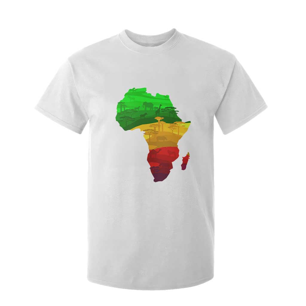 Africa Map T Shirt For Kid Green Yellow Red African Pride TS01 White Print Your Wear