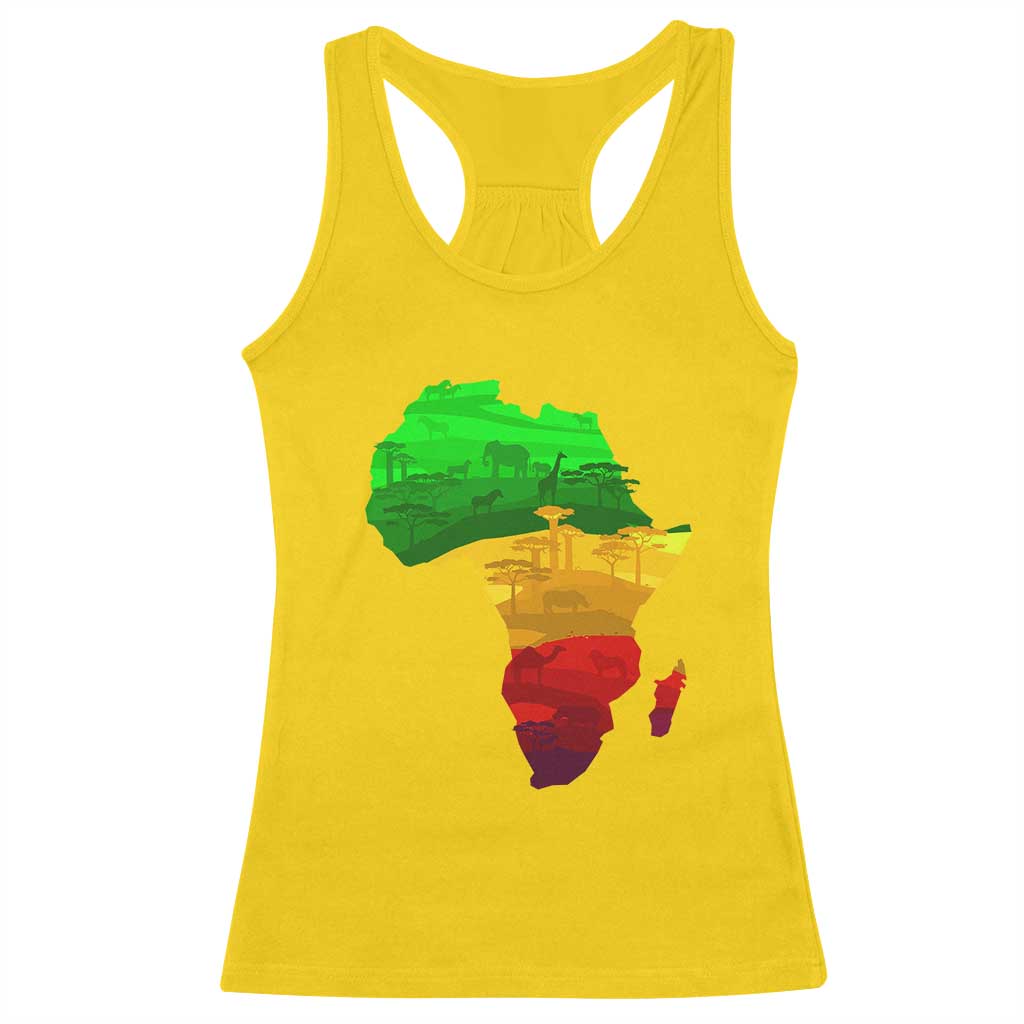 Africa Map Racerback Tank Top Green Yellow Red African Pride TS01 Daisy Print Your Wear