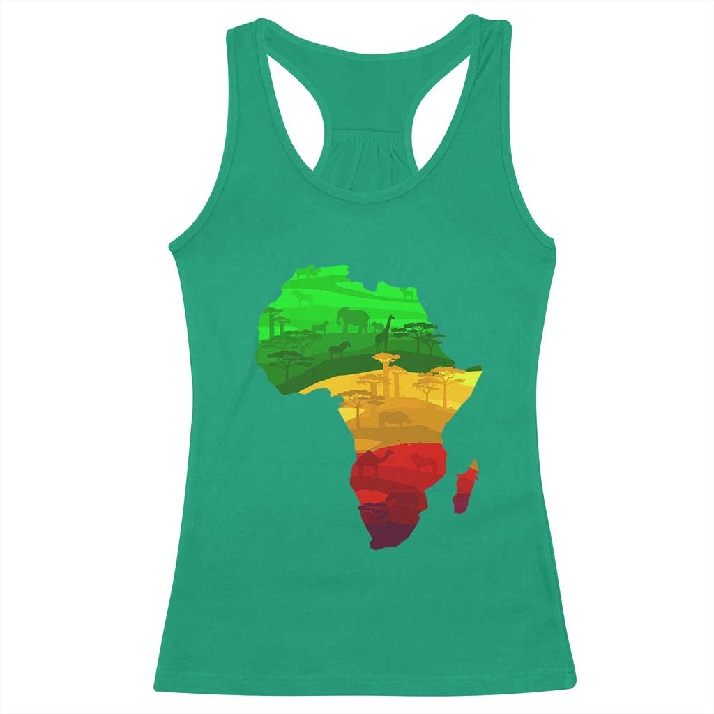 Africa Map Racerback Tank Top Green Yellow Red African Pride TS01 Irish Green Print Your Wear