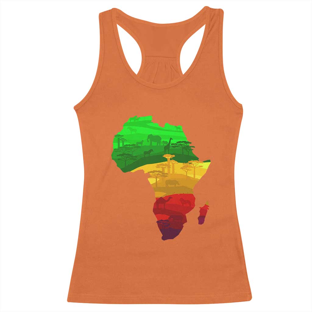 Africa Map Racerback Tank Top Green Yellow Red African Pride TS01 Orange Print Your Wear