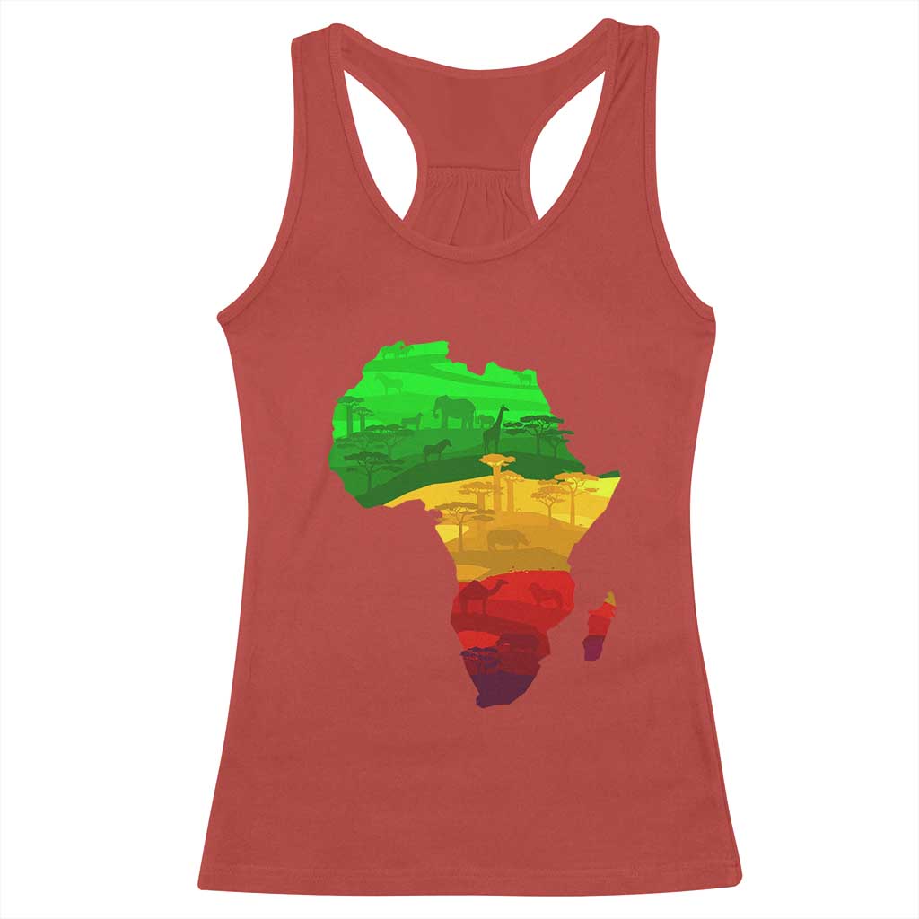 Africa Map Racerback Tank Top Green Yellow Red African Pride TS01 Red Print Your Wear