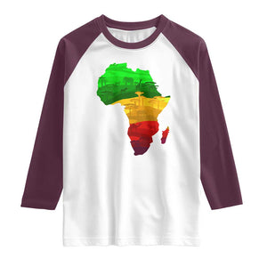 Africa Map Raglan Shirt Green Yellow Red African Pride TS01 White Maroon Print Your Wear