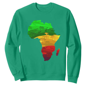 Africa Map Green Yellow Red Proud African Pride Juneteenth Sweatshirt TS01 Irish Green Printyourwear