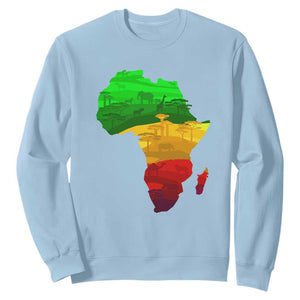 Africa Map Green Yellow Red Proud African Pride Juneteenth Sweatshirt TS01 Light Blue Printyourwear