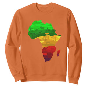 Africa Map Green Yellow Red Proud African Pride Juneteenth Sweatshirt TS01 Orange Printyourwear