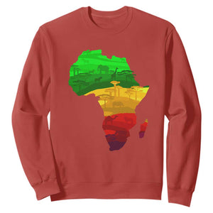 Africa Map Green Yellow Red Proud African Pride Juneteenth Sweatshirt TS01 Red Printyourwear