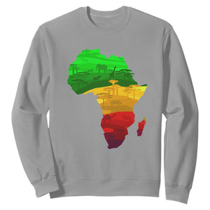Africa Map Green Yellow Red Proud African Pride Juneteenth Sweatshirt TS01 Sport Gray Printyourwear