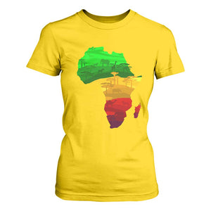 Africa Map T Shirt For Women Green Yellow Red African Pride TS01 Daisy Print Your Wear