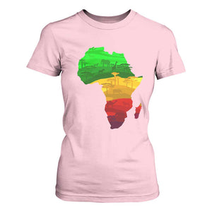 Africa Map T Shirt For Women Green Yellow Red African Pride TS01 Light Pink Print Your Wear