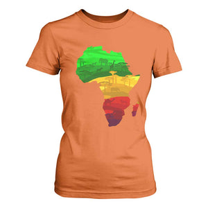 Africa Map T Shirt For Women Green Yellow Red African Pride TS01 Orange Print Your Wear