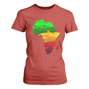 Africa Map T Shirt For Women Green Yellow Red African Pride TS01 Red Print Your Wear