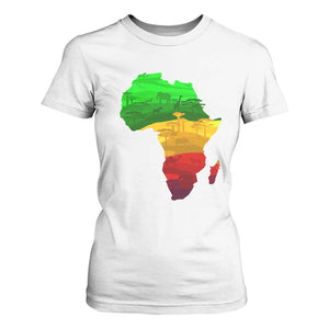 Africa Map T Shirt For Women Green Yellow Red African Pride TS01 White Print Your Wear