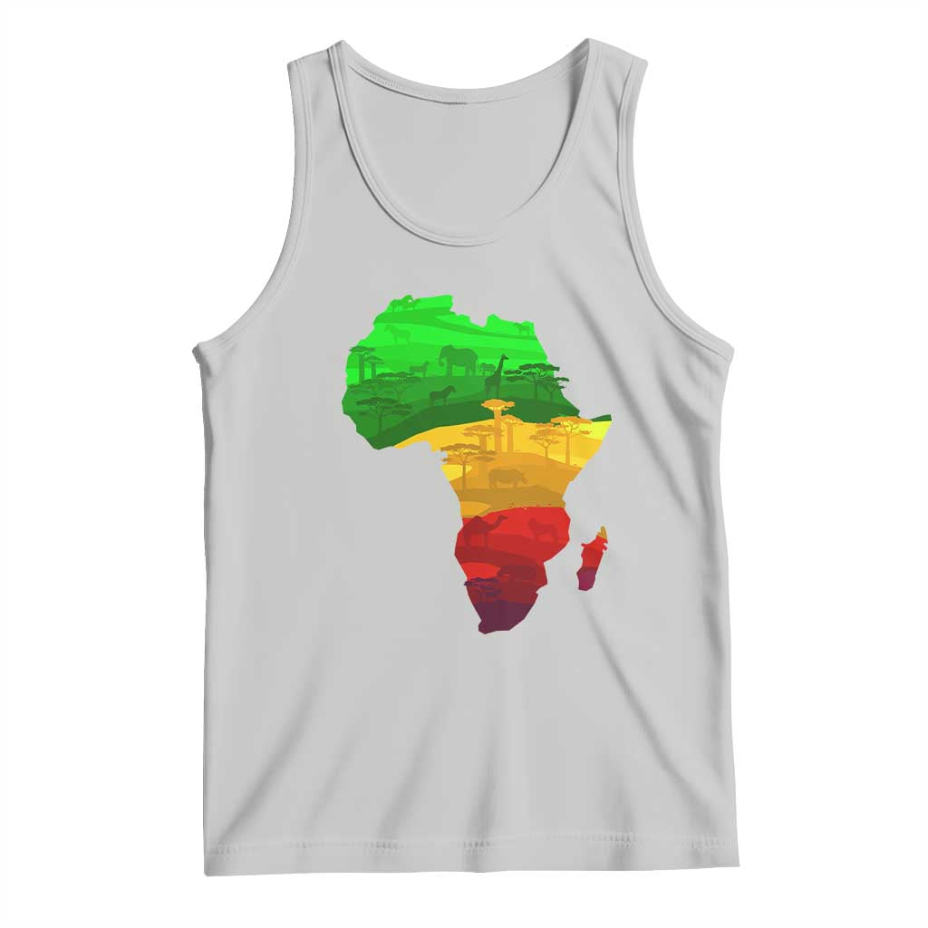 Africa Map Tank Top Green Yellow Red African Pride TS01 Ash Print Your Wear