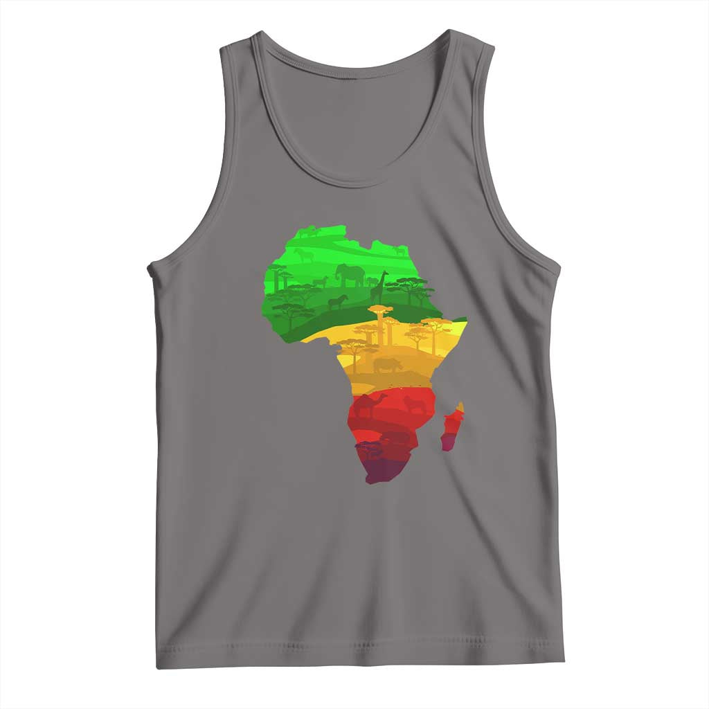 Africa Map Tank Top Green Yellow Red African Pride TS01 Deep Heather Print Your Wear