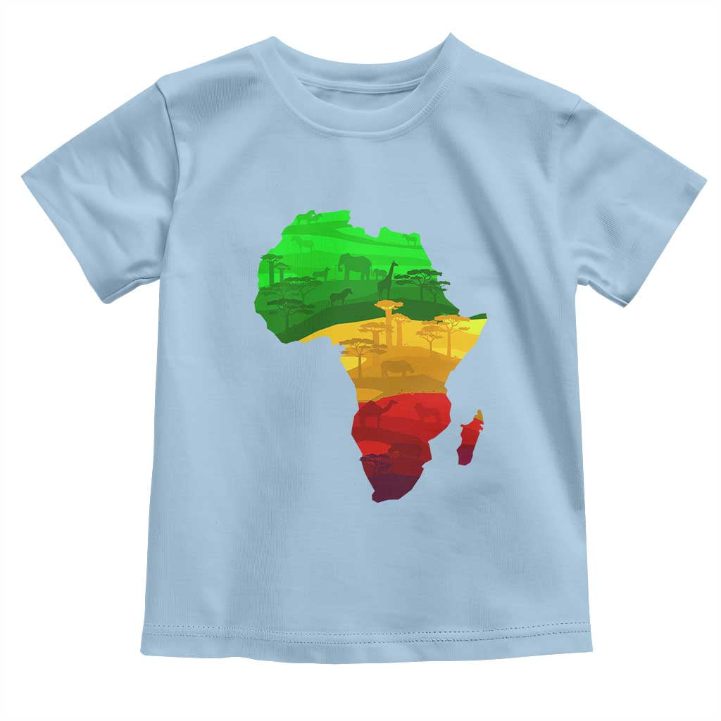 Africa Map Toddler T Shirt Green Yellow Red African Pride TS01 Light Blue Print Your Wear
