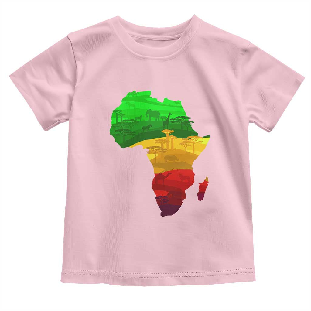 Africa Map Toddler T Shirt Green Yellow Red African Pride TS01 Light Pink Print Your Wear