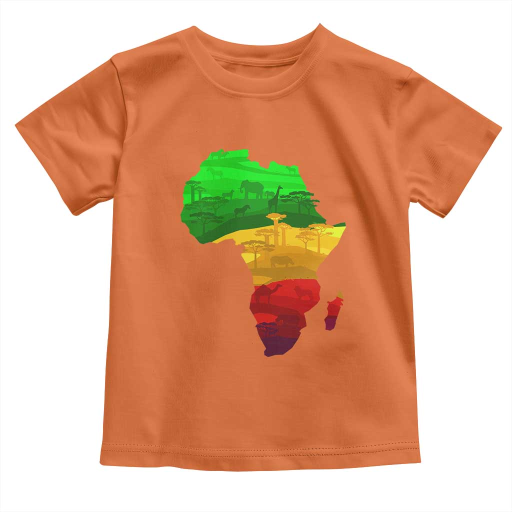 Africa Map Toddler T Shirt Green Yellow Red African Pride TS01 Orange Print Your Wear