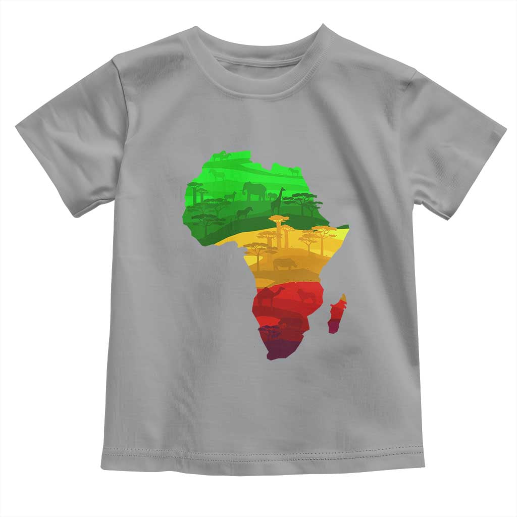 Africa Map Toddler T Shirt Green Yellow Red African Pride TS01 Sport Gray Print Your Wear