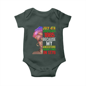 Black Queen Juneteenth 1865 Baby Onesie Because My Ancestors Weren't Free in 1776 TS01 Print Your Wear