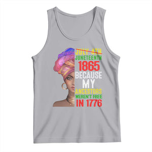 Black Queen Juneteenth 1865 Tank Top Because My Ancestors Weren't Free in 1776 TS01 Athletic Heather Print Your Wear