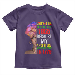 Black Queen Juneteenth 1865 Toddler T Shirt Because My Ancestors Weren't Free in 1776 TS01 Purple Print Your Wear