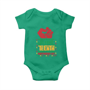 Juneteenth Is My Independence Day Baby Onesie Raised Fist TS01 Irish Green Print Your Wear