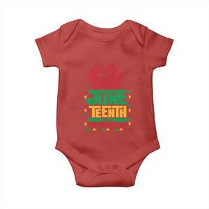 Juneteenth Is My Independence Day Baby Onesie Raised Fist TS01 Red Print Your Wear