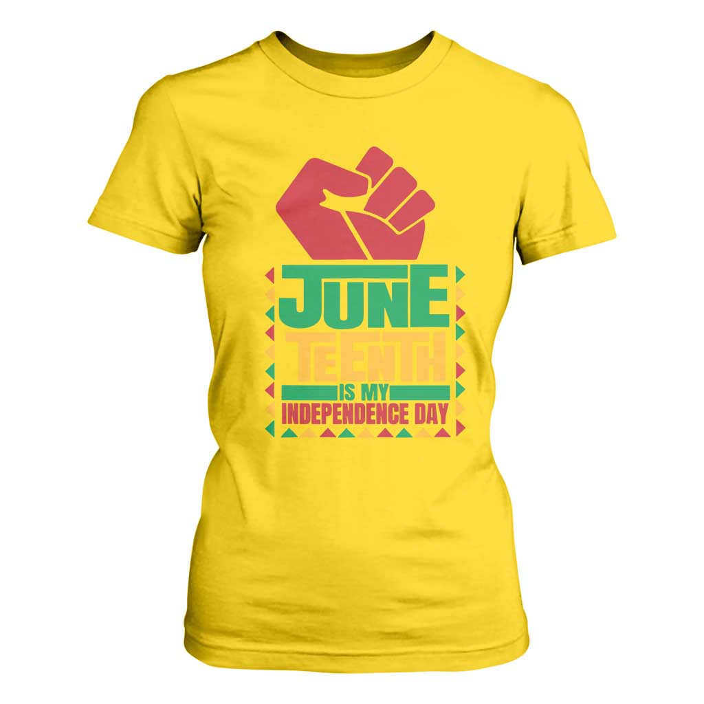 Juneteenth Is My Independence Day T Shirt For Women Raised Fist TS01 Daisy Print Your Wear