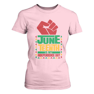 Juneteenth Is My Independence Day T Shirt For Women Raised Fist TS01 Light Pink Print Your Wear