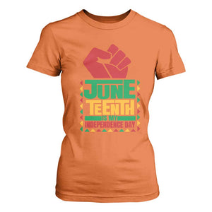Juneteenth Is My Independence Day T Shirt For Women Raised Fist TS01 Orange Print Your Wear