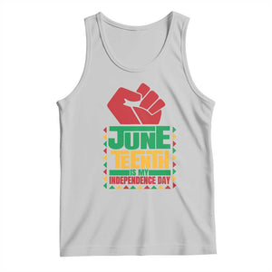 Juneteenth Is My Independence Day Tank Top Raised Fist TS01 Ash Print Your Wear