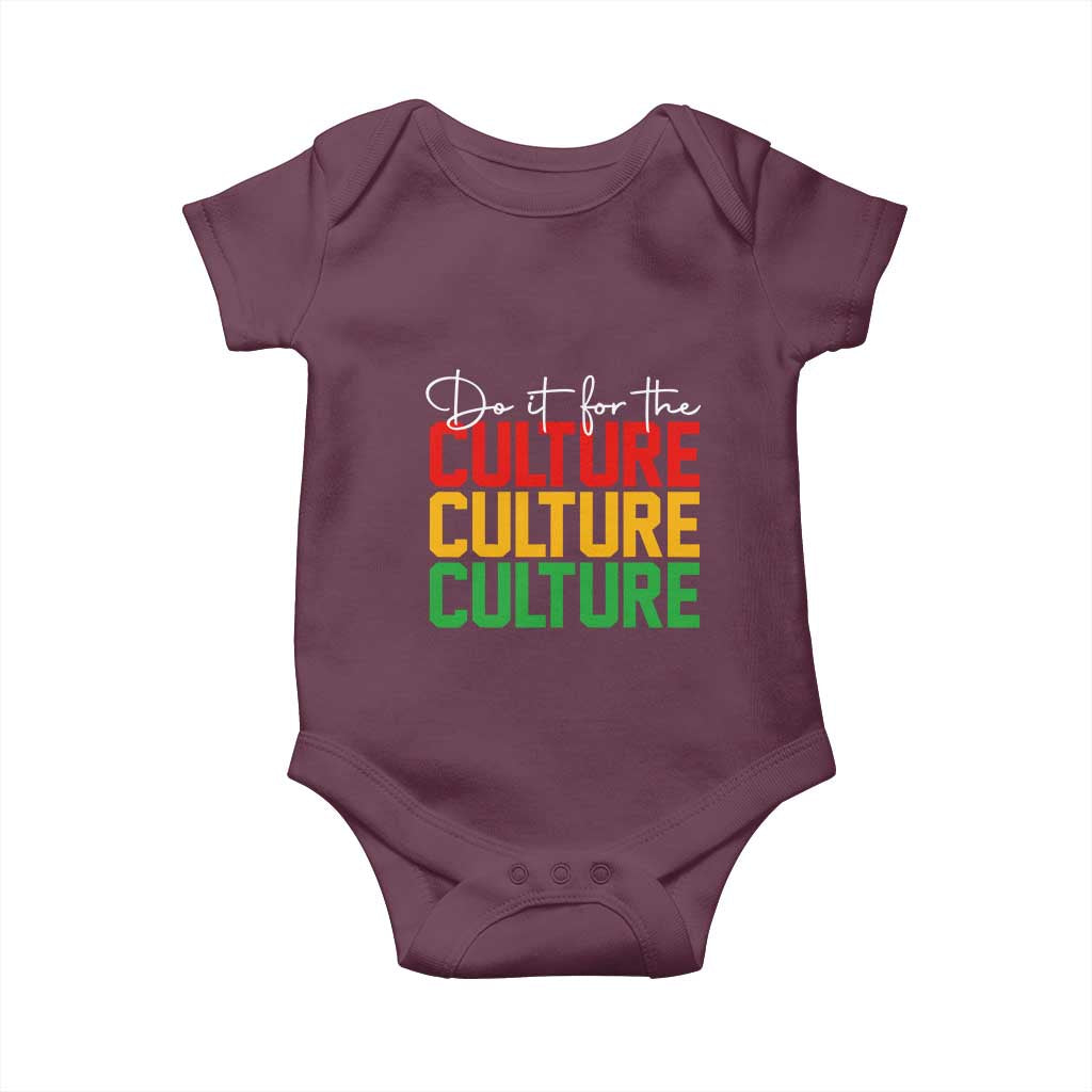 African Pride Baby Onesie Do It For The Culture TS01 Maroon Print Your Wear