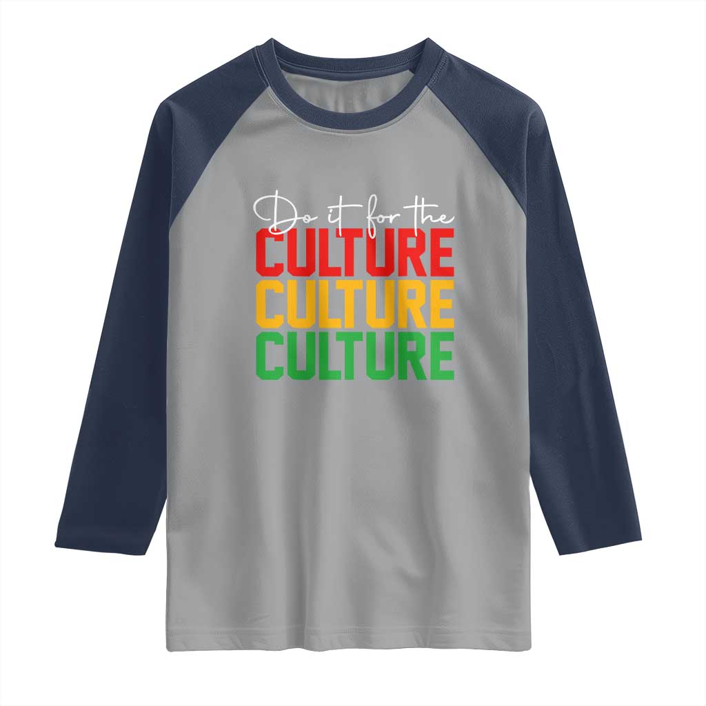 African Pride Raglan Shirt Do It For The Culture TS01 Sport Gray Navy Print Your Wear