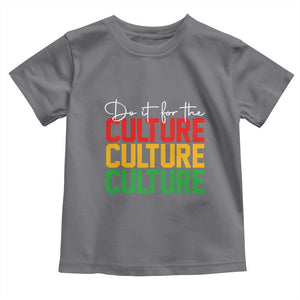African Pride Toddler T Shirt Do It For The Culture TS01 Charcoal Print Your Wear