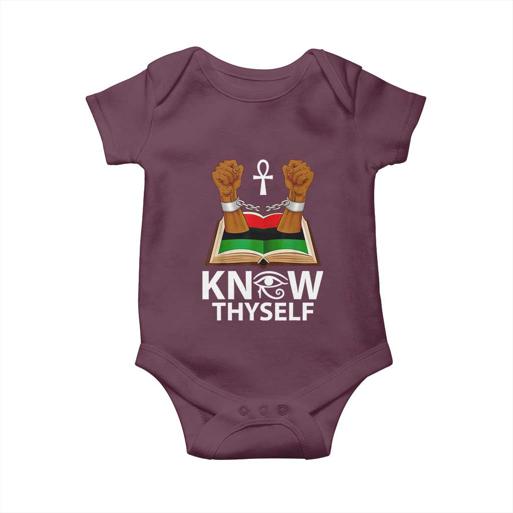 African American History Baby Onesie Know Thyself Break The Chains TS01 Maroon Print Your Wear