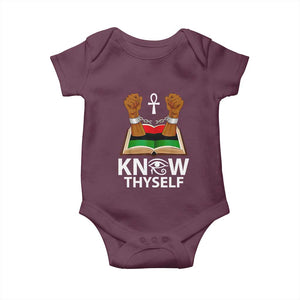 African American History Baby Onesie Know Thyself Break The Chains TS01 Maroon Print Your Wear
