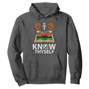 African American History Hoodie Know Thyself TS01 Dark Heather Printyourwear