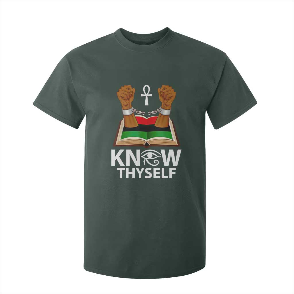 African American History T Shirt For Kid Know Thyself Break The Chains TS01 Dark Forest Green Print Your Wear