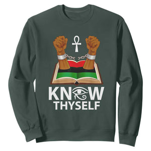 African American History Sweatshirt Know Thyself TS01 Dark Forest Green Printyourwear