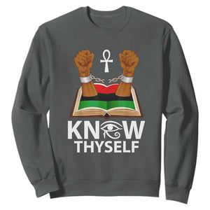 African American History Sweatshirt Know Thyself TS01 Dark Heather Printyourwear