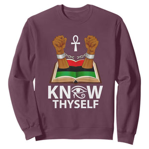 African American History Sweatshirt Know Thyself TS01 Maroon Printyourwear