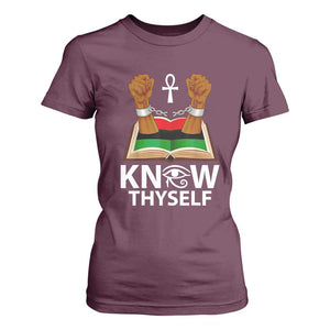 African American History T Shirt For Women Know Thyself Break The Chains TS01 Maroon Print Your Wear