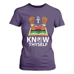 African American History T Shirt For Women Know Thyself Break The Chains TS01 Purple Print Your Wear