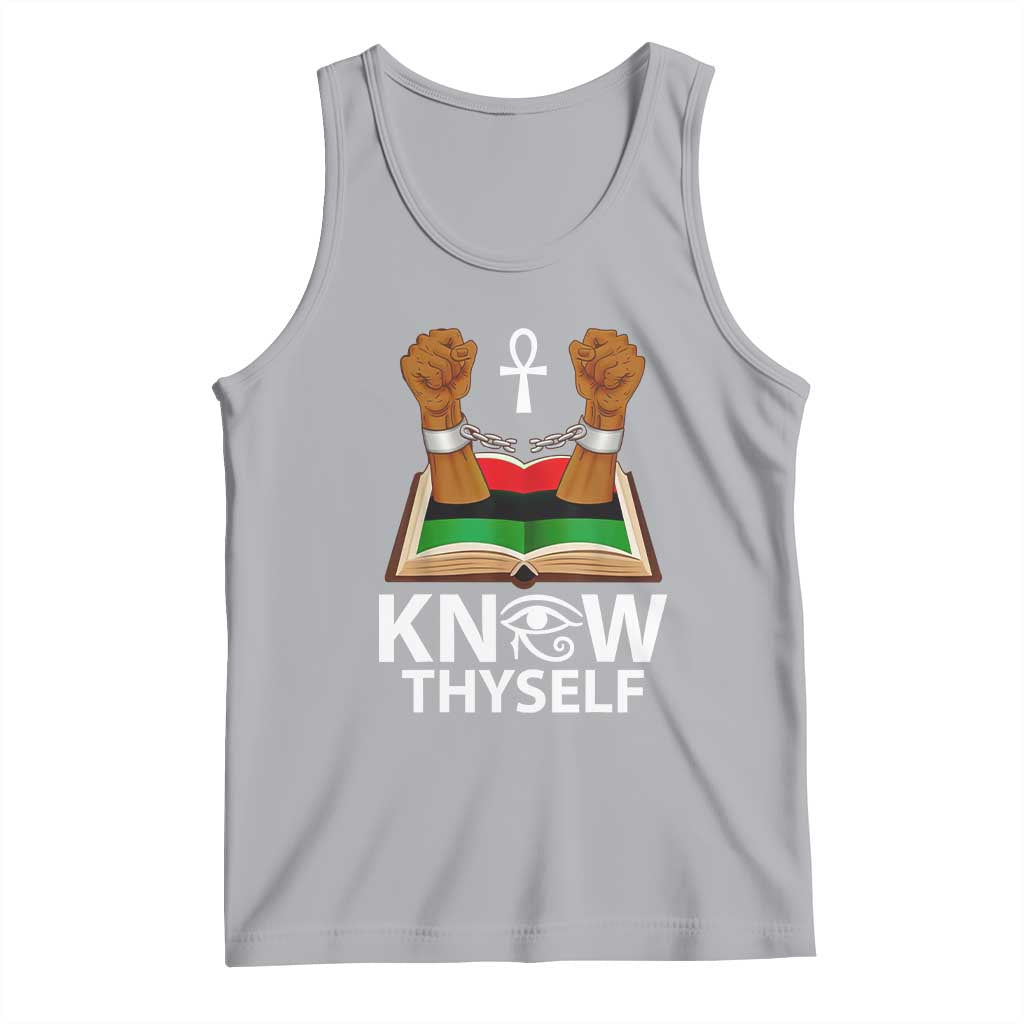 African American History Tank Top Know Thyself Break The Chains TS01 Athletic Heather Print Your Wear