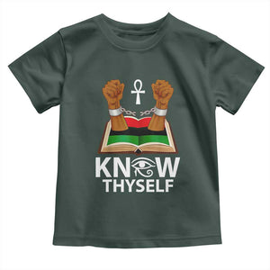 African American History Toddler T Shirt Know Thyself Break The Chains TS01 Dark Forest Green Print Your Wear