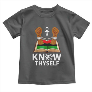 African American History Toddler T Shirt Know Thyself Break The Chains TS01 Dark Heather Print Your Wear