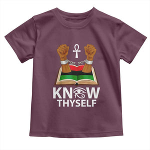 African American History Toddler T Shirt Know Thyself Break The Chains TS01 Maroon Print Your Wear