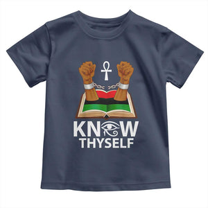 African American History Toddler T Shirt Know Thyself Break The Chains TS01 Navy Print Your Wear