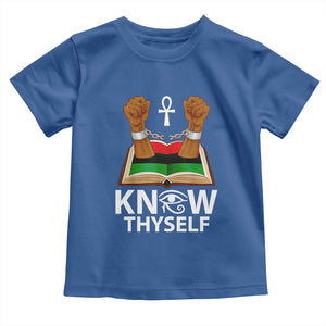 African American History Toddler T Shirt Know Thyself Break The Chains TS01 Royal Blue Print Your Wear