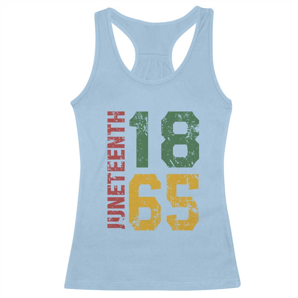 Juneteenth Racerback Tank Top Celebrating Freedom In African History Since 1865 TS01 Light Blue Print Your Wear